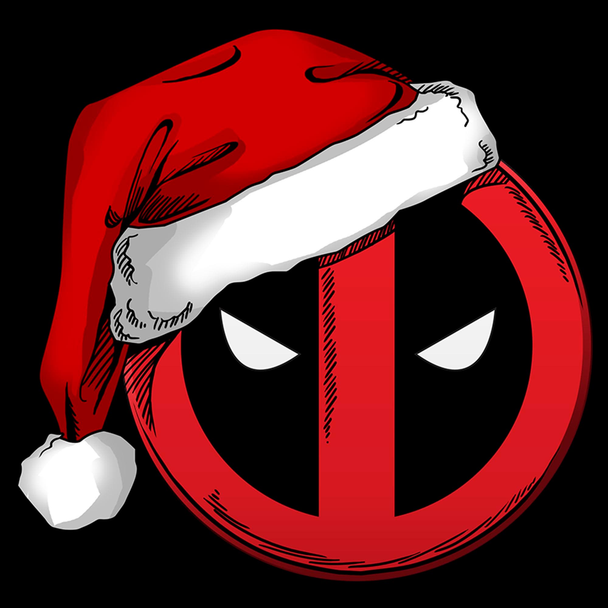 Men's Marvel Deadpool Merch With A Santa Hat Icon  Graphic T-Shirt - image 2
