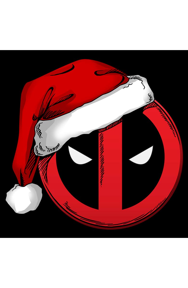 Marvel: Deadpool Men's Marvel Deadpool Merch With A Santa Hat Icon  Graphic T-Shirt, Alternate, color, Black