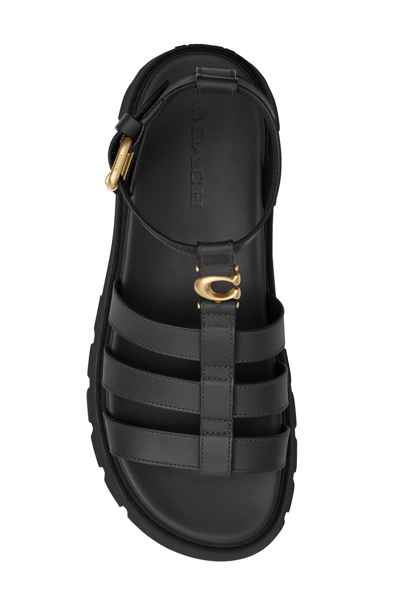 COACH Sculpted C Ankle Strap Lug Sole Sandal, Alternate, color, 