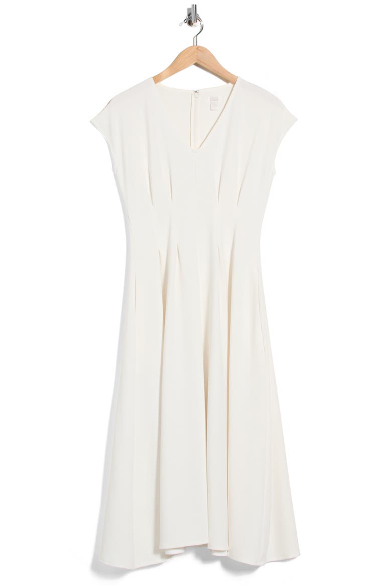 Pleated Waist A-Line Dress, Alternate, color, IVORY TOFU