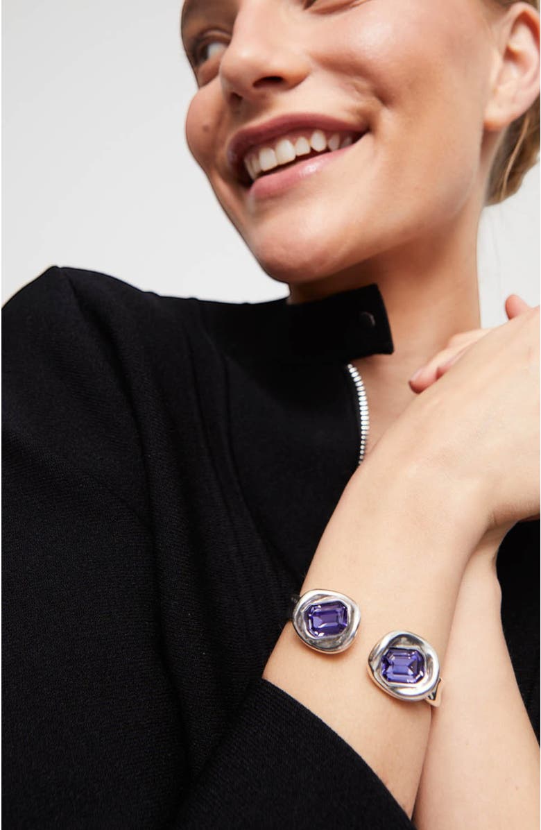 UNODE50 Purple Crystal Rigid Bracelet, Alternate, color, Silver