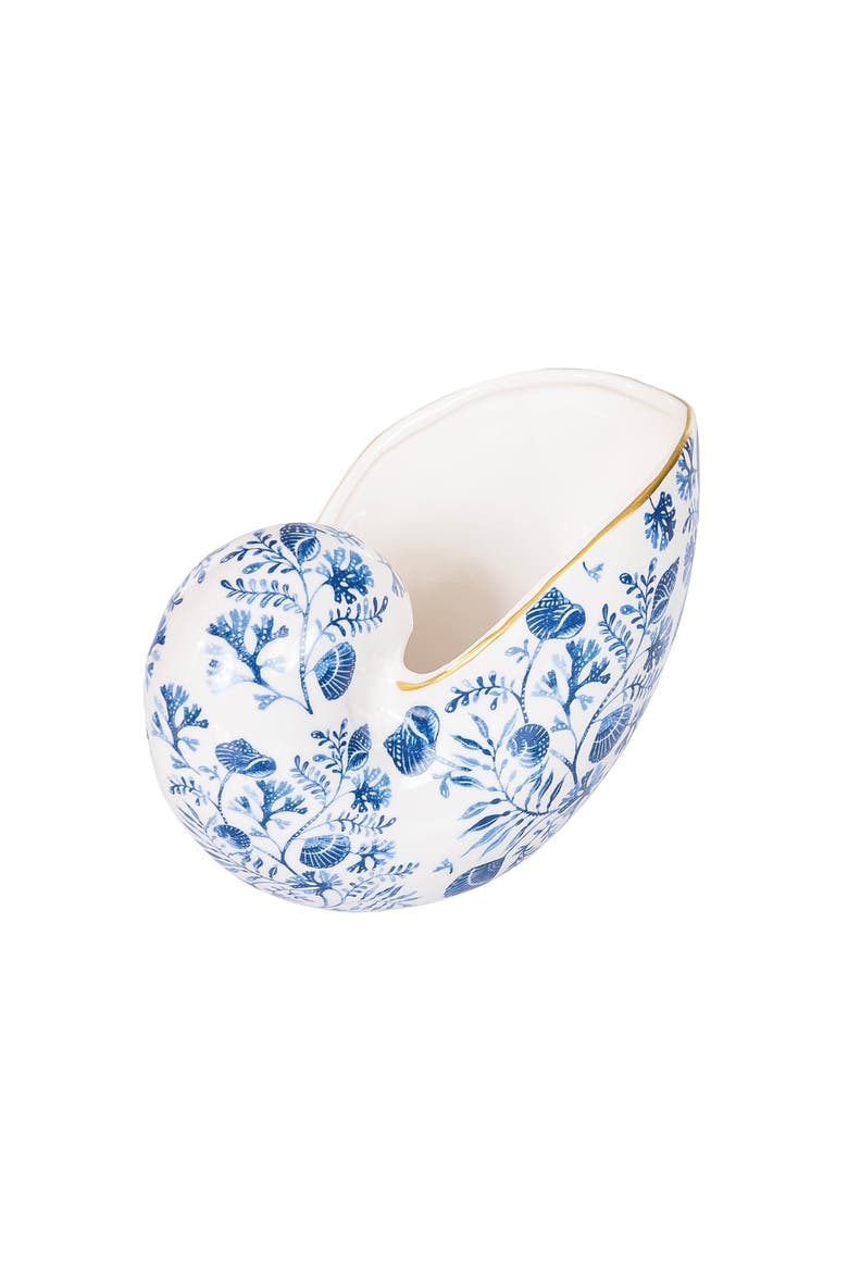 Chinoiserie Nautilus Shell Decorative Figurine 7.16", Alternate, color, Blue