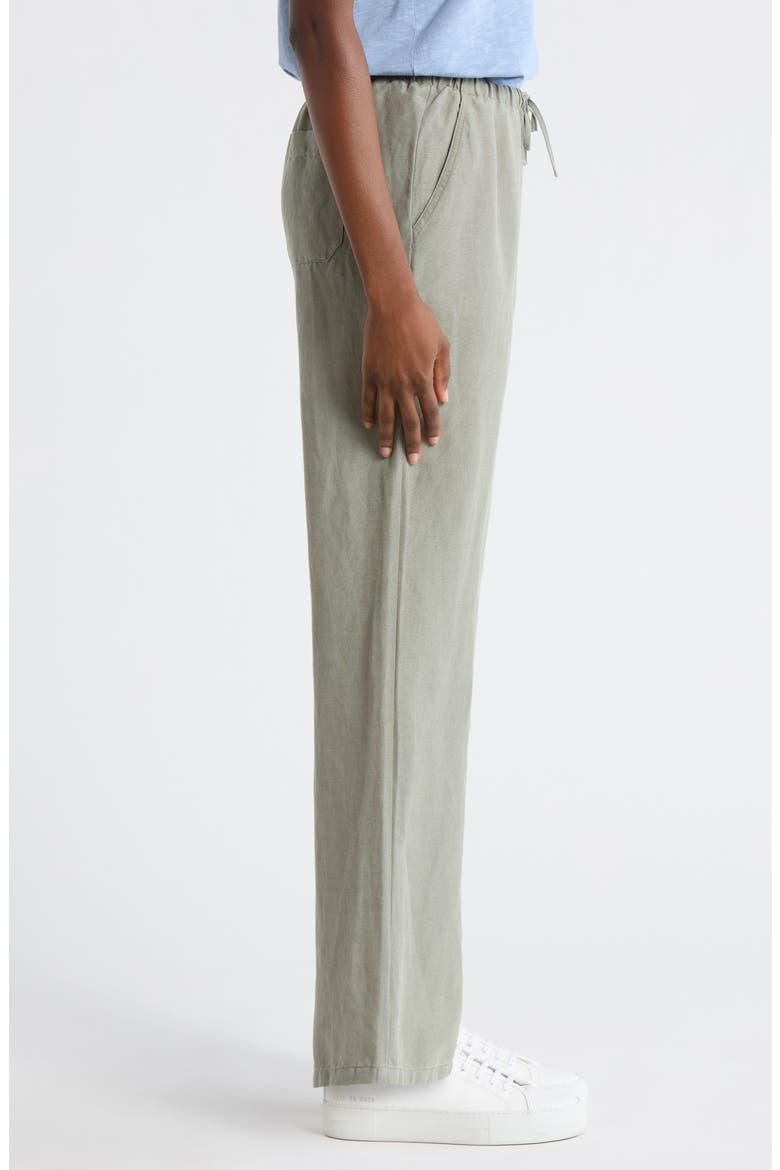 Linen Blend Straight Leg Pants, Alternate, color, SEA SPRAY