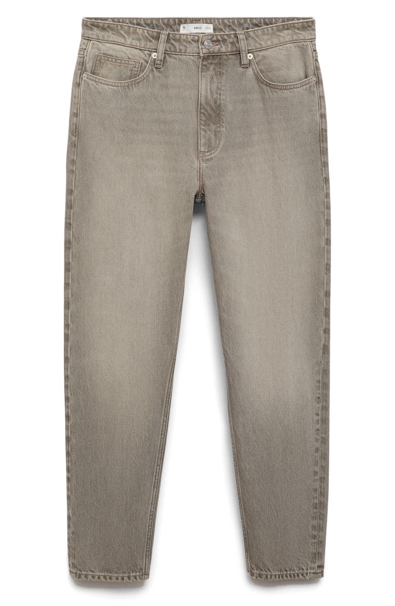 MANGO Crop Tapered Jeans, Alternate, color, Denim Grey