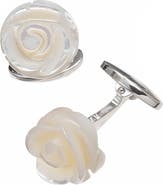 Jan Leslie Rose Carved Sterling Cufflinks