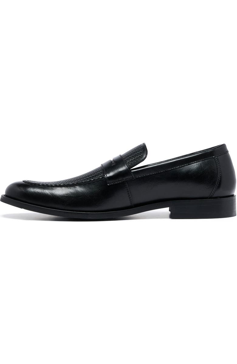 Uncut CLARKE Round Toe Penny Loafer, Alternate, color, Black Pu