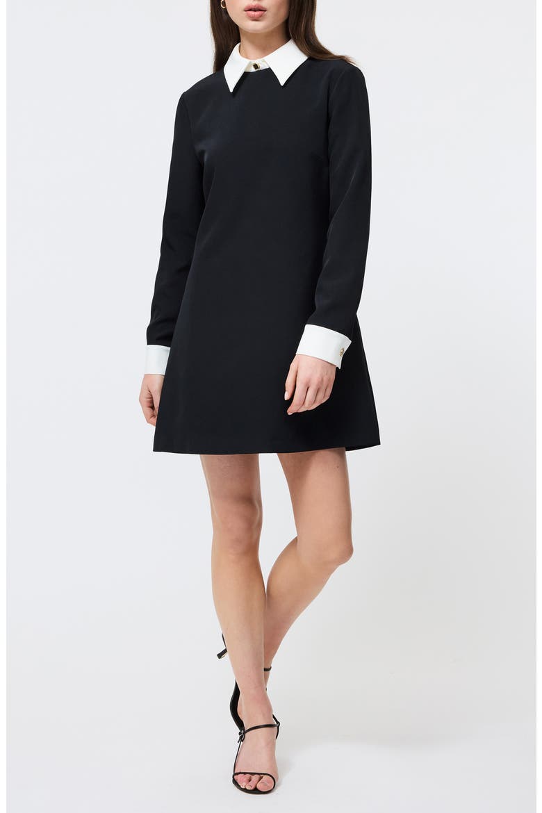 long sleeve shift dress ZhiHiMeRi Women's Elegant Black Velvet Frill Neck Long Sleeve Shift Dress,Black,(US  4-6) S at Amazon Women's Clothing store