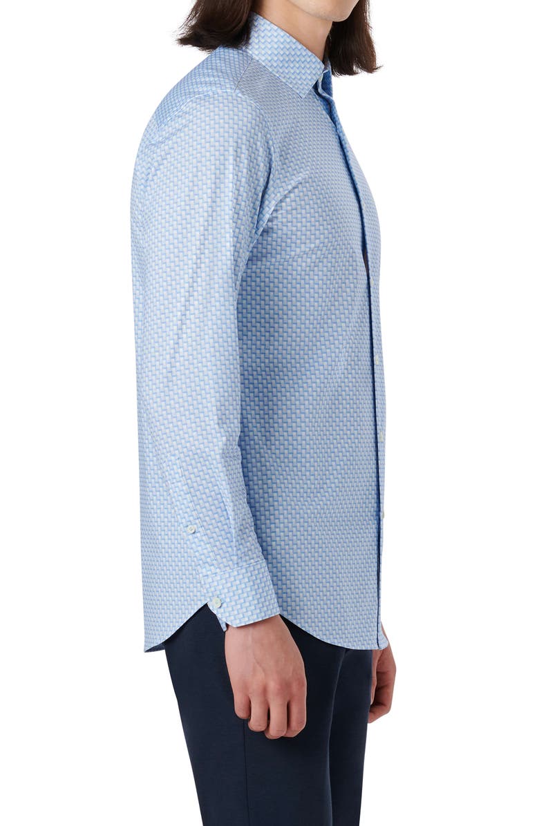 Bugatchi OoohCotton<sup>®</sup> Geo Print Button-Up Shirt, Alternate, color, 