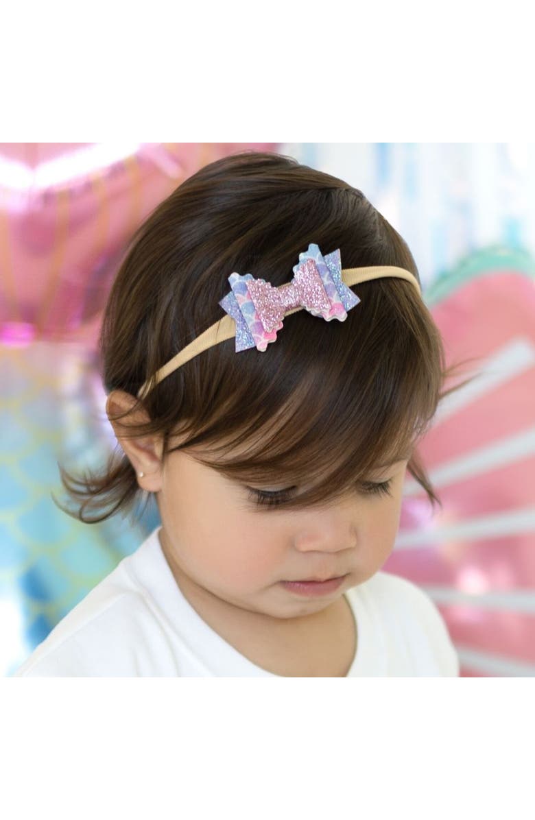 Sweet Wink Sparkling Mermaid Bow Baby Headband, Alternate, color, Multicolor
