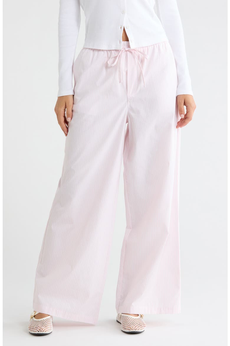 Poplin Pajama Pants, Main, color, PINK- WHITE STRIPE