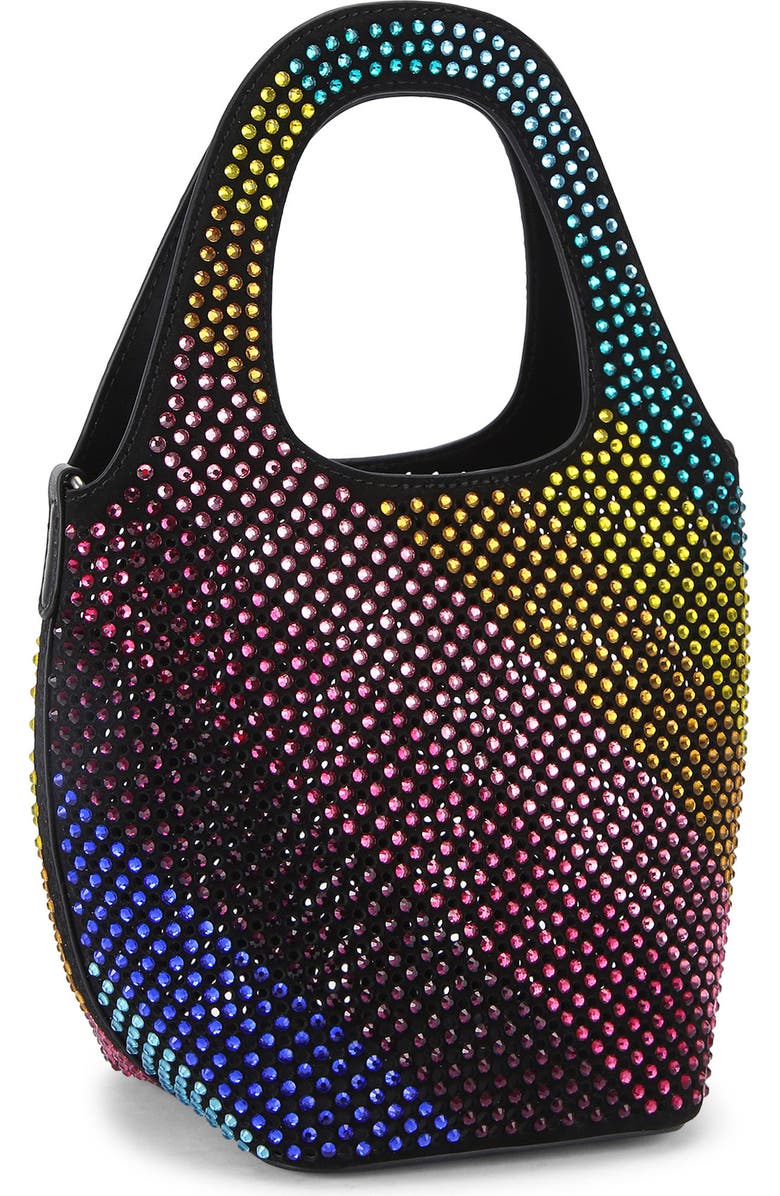 Kurt Geiger London Small Chelsea Crystal Leather Hobo Bag, Alternate, color, Charcoal