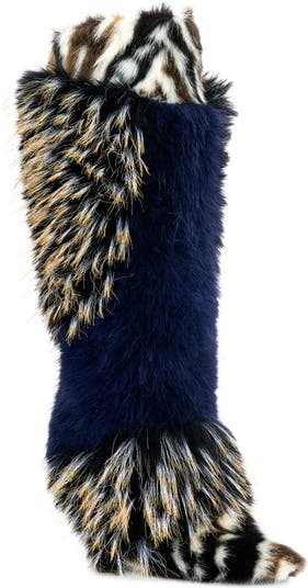 Upendo Mixed Faux Fur Stiletton Boot
