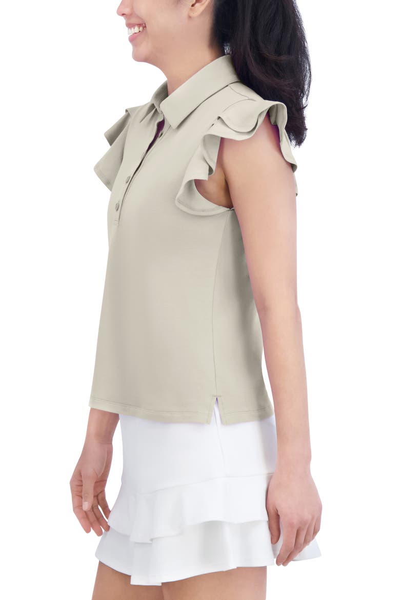 Flyer Ruffled Sleeve Polo, Alternate, color, BEIGE