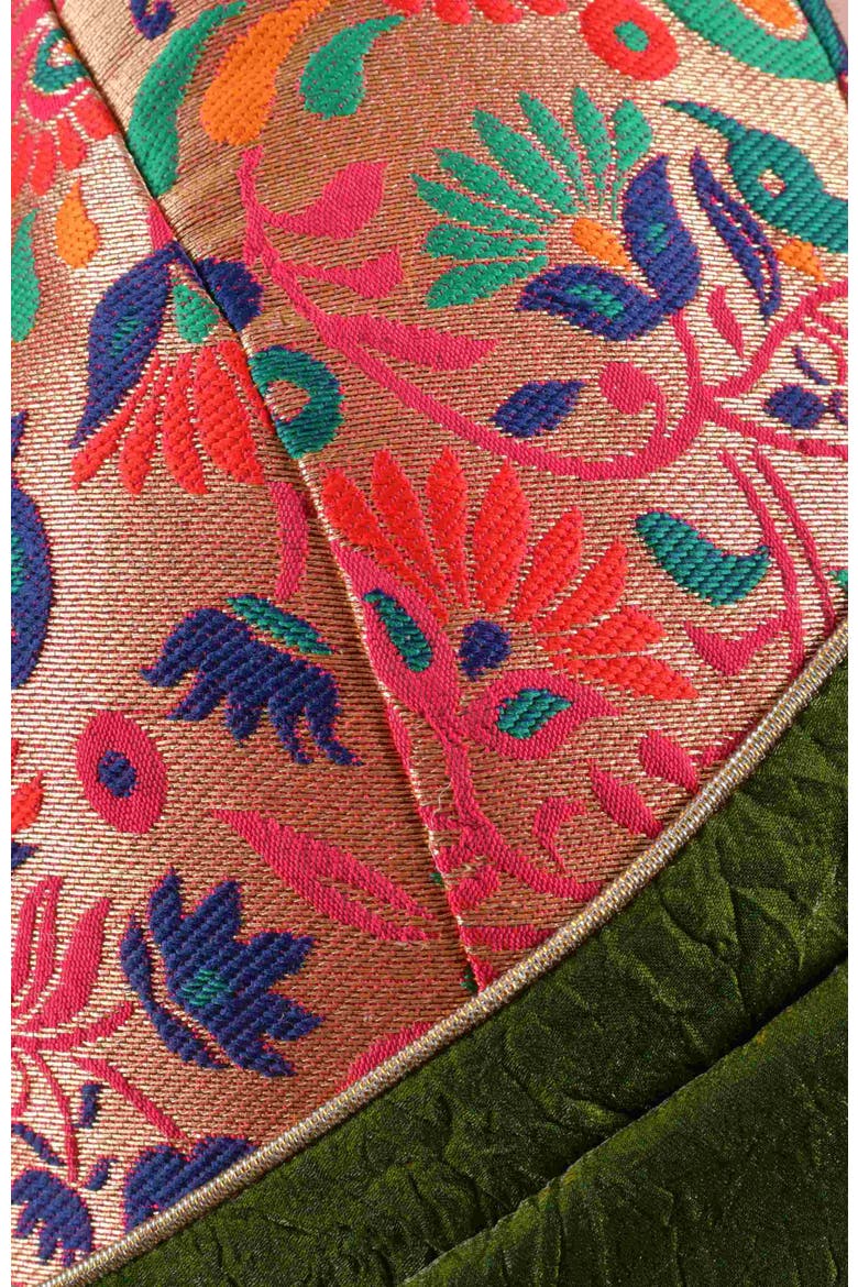 Zaya Brocade Pre-Draped Saree, Alternate, color, Green