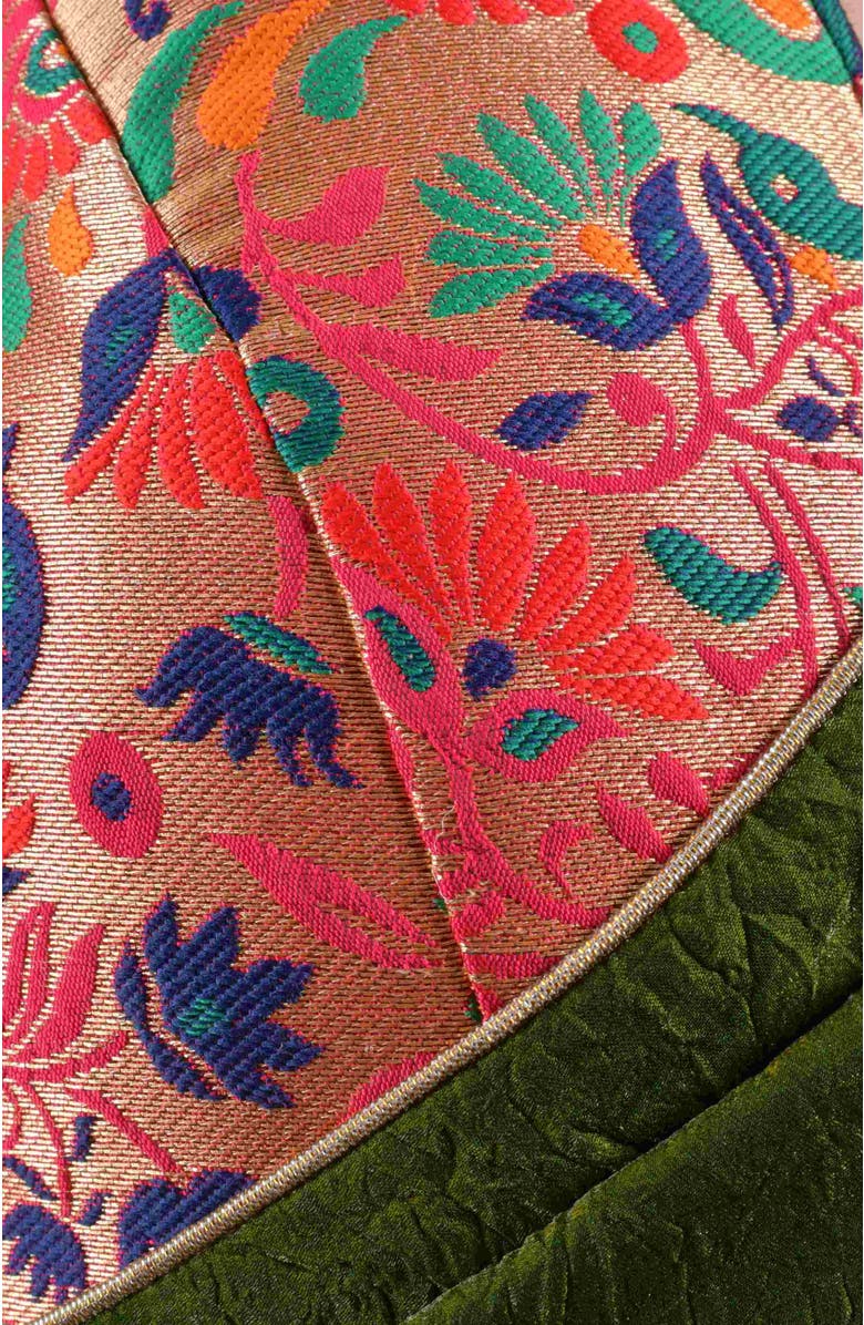 RAAS Zaya Brocade Pre-Draped Saree, Alternate, color, Green