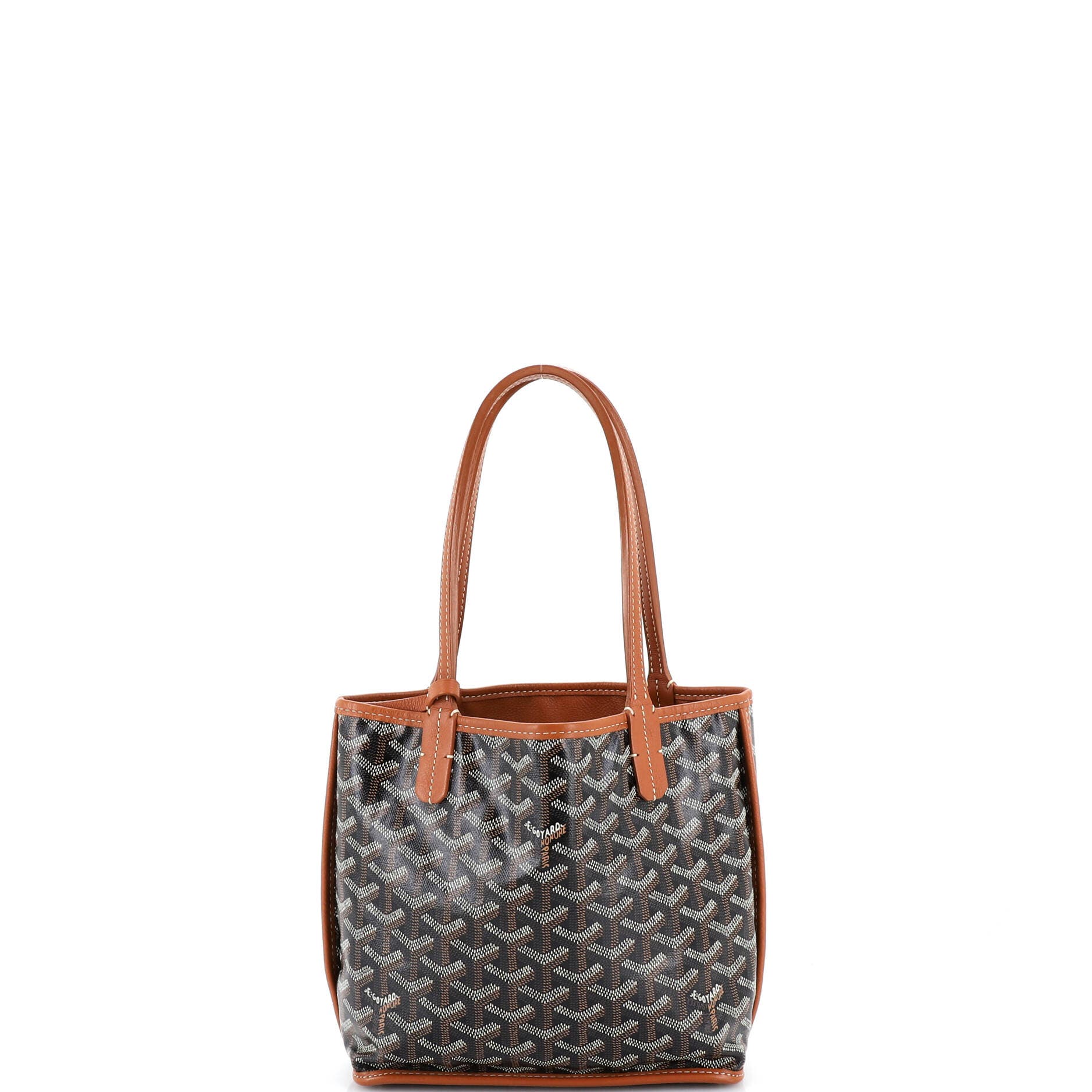 Pre-Owned Goyard Anjou Reversible Tote Coated Canvas Mini, Main, color, Brown