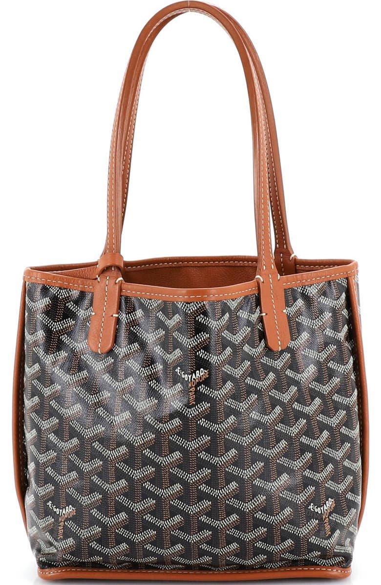 Pre-Owned Goyard Anjou Reversible Tote Coated Canvas Mini, Main, color, Brown