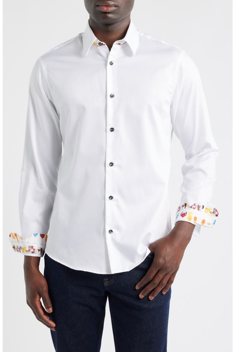 Sinai Collection Luxe Cotton Dress Shirt, Main, color, WHITE