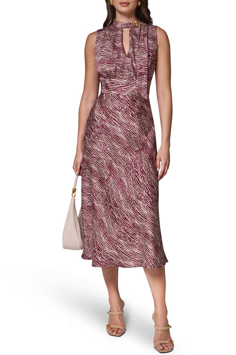 Sleeveless Midi Dress, Alternate, color, PRUNE MULT