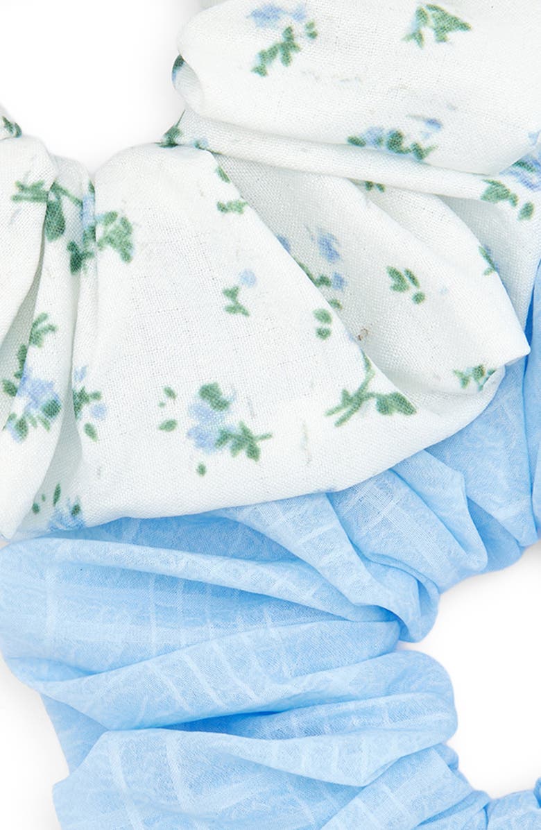 Tasha Assorted 2-Pack Scrunchies, Alternate, color, Blue/ Ivory