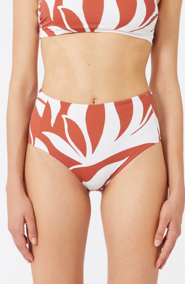 Max Mara Stilla Print Bikini Bottoms, Alternate, color, Rust