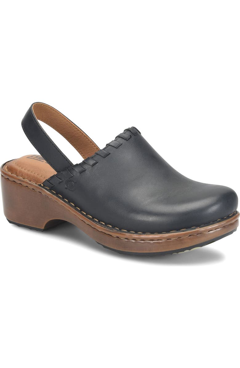 Børn Telly Slingback Clog, Main, color, Black Leather