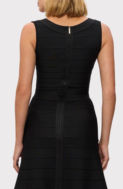 Herve Leger Ribbed Scoop Neck Tank Top In Black