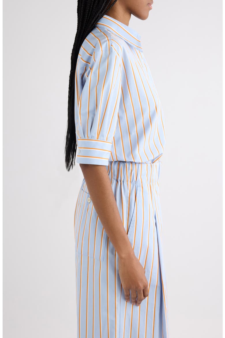 Celindo Super Compact Stripe Oversize Supima® Cotton Poplin Button-Up Shirt, Alternate, color, LIGHT BLUE