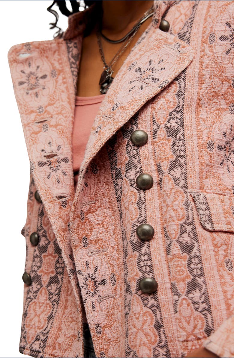 Free People Lotty Jacquard Jacket, Alternate, color, Rose Smoke