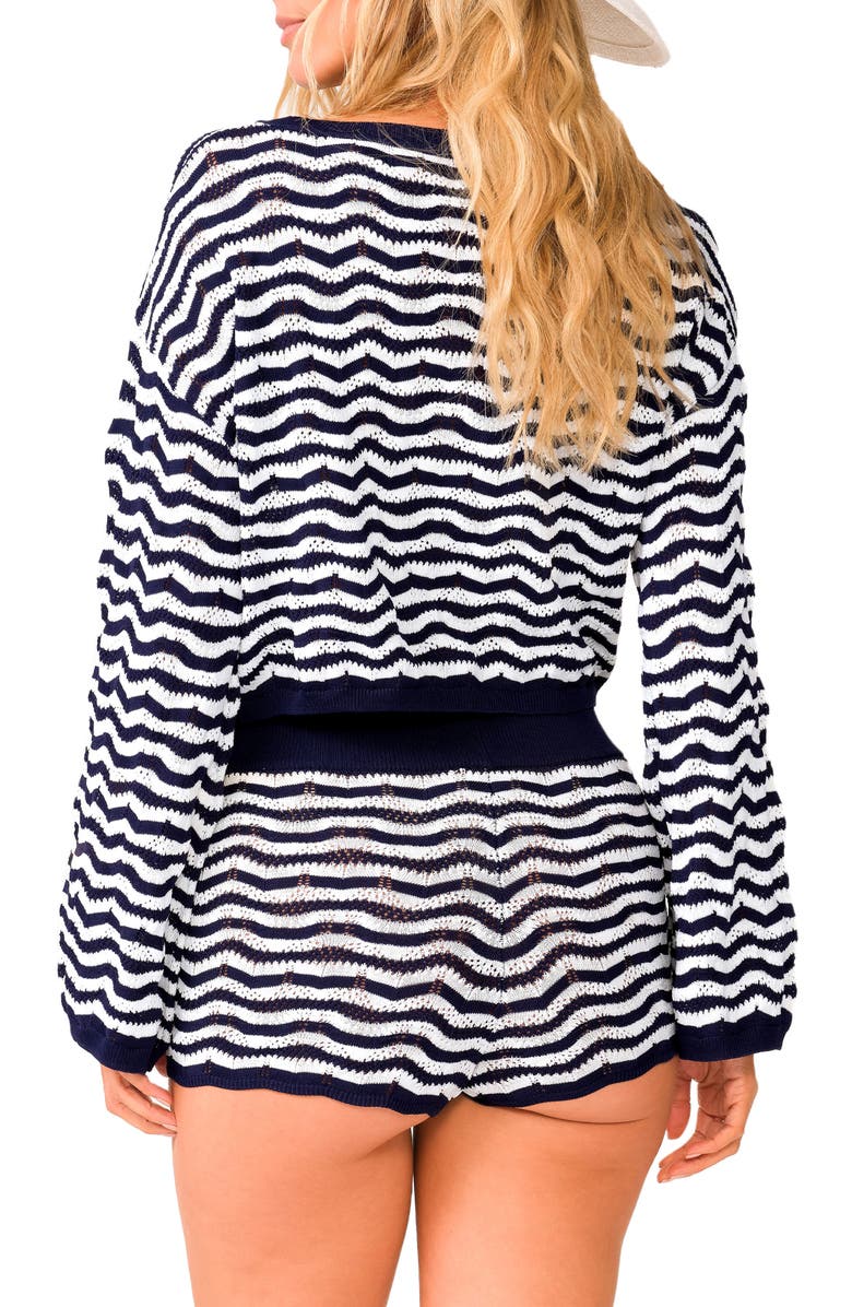 PQ SWIM Palmer Crop Cover-Up Sweater, Alternate, color, Pisces