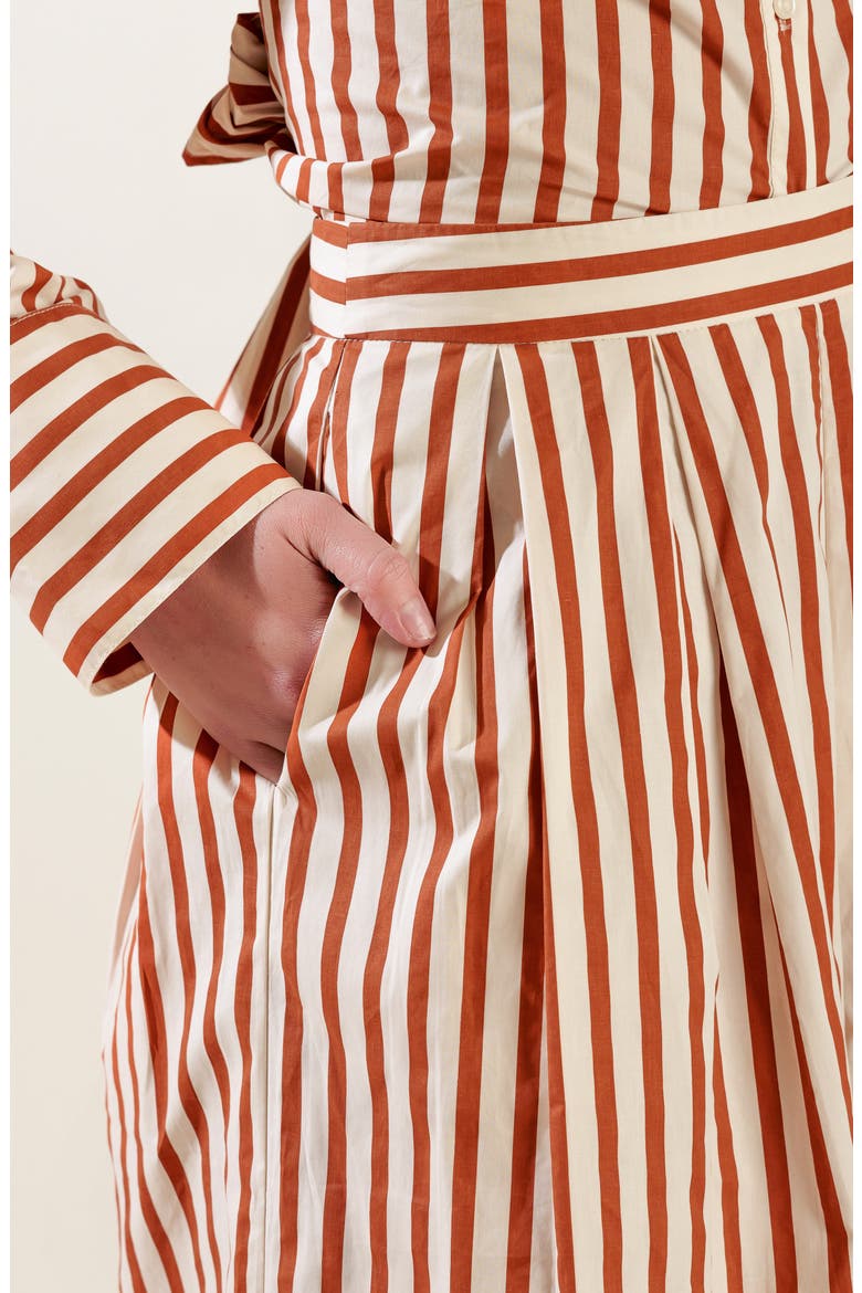 Striped High Waist Wide Leg Pants, Alternate, color, TAUPE/ RUST