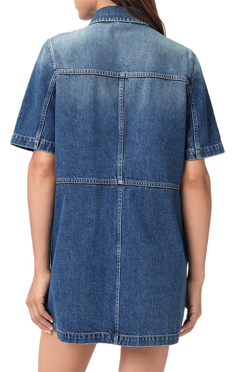 AllSaints Rock Short Sleeve Denim Shirtdress, Alternate, color, 