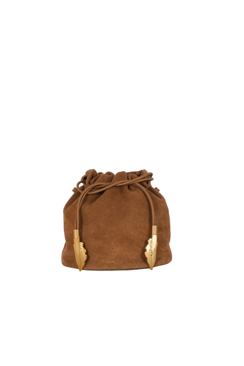 Suede Leather Pouch Bag