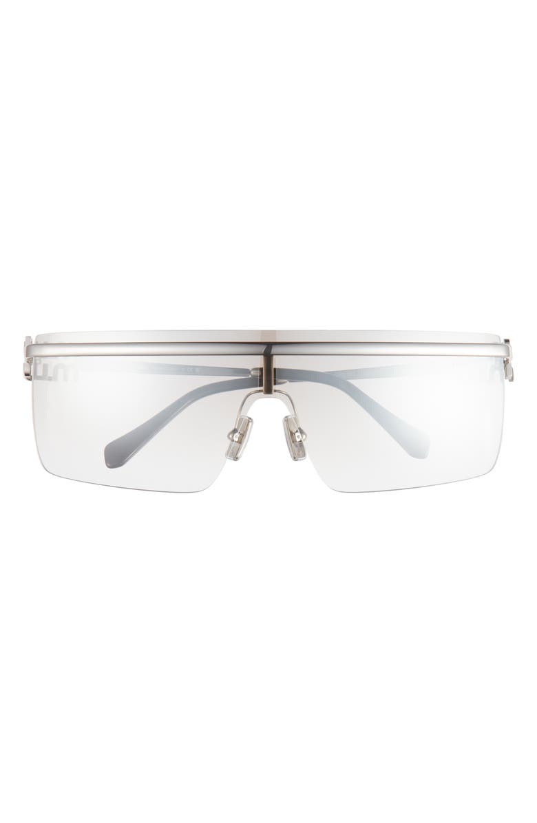 Miu Miu 50mm Shield Sunglasses, Main, color, Silver