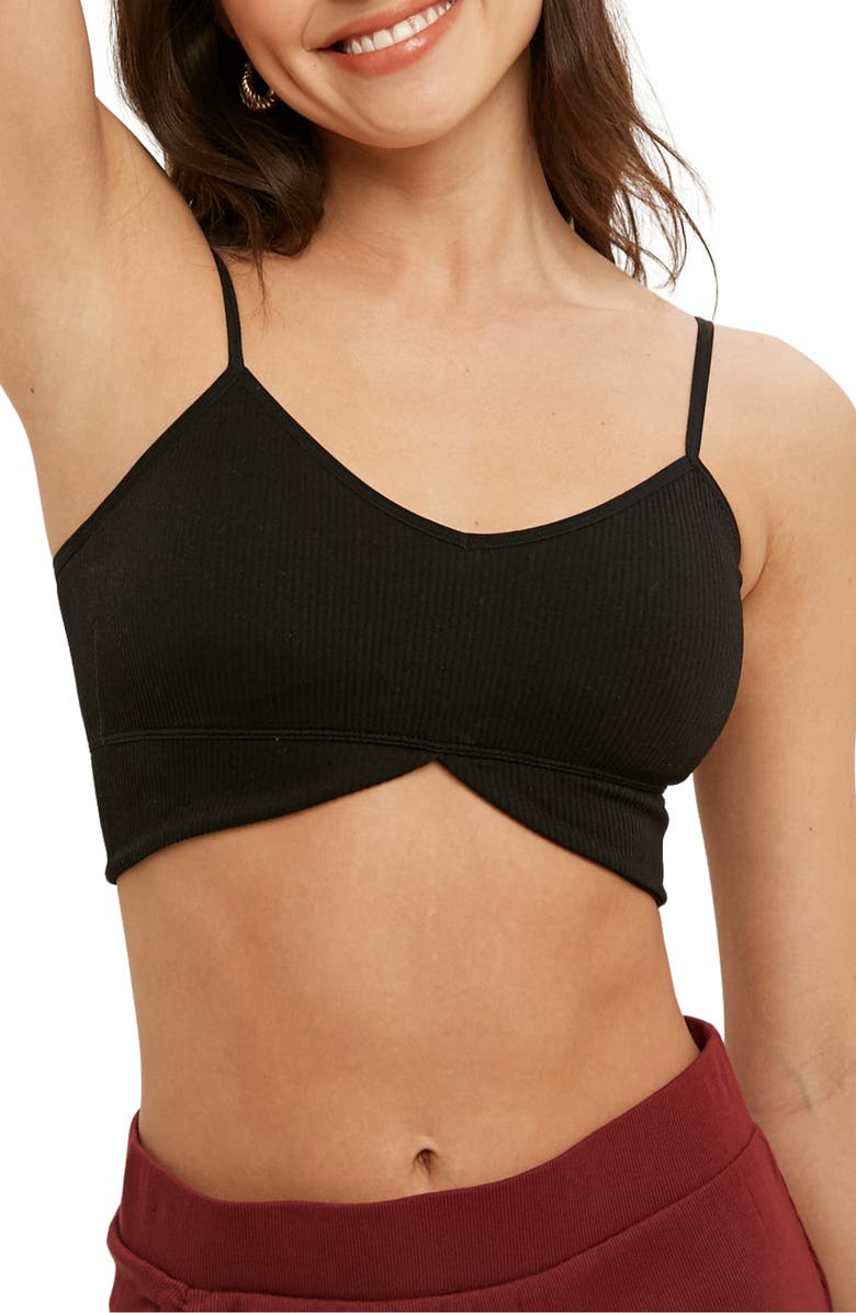 WISHLIST Seamless Bralette, Main, color, Black
