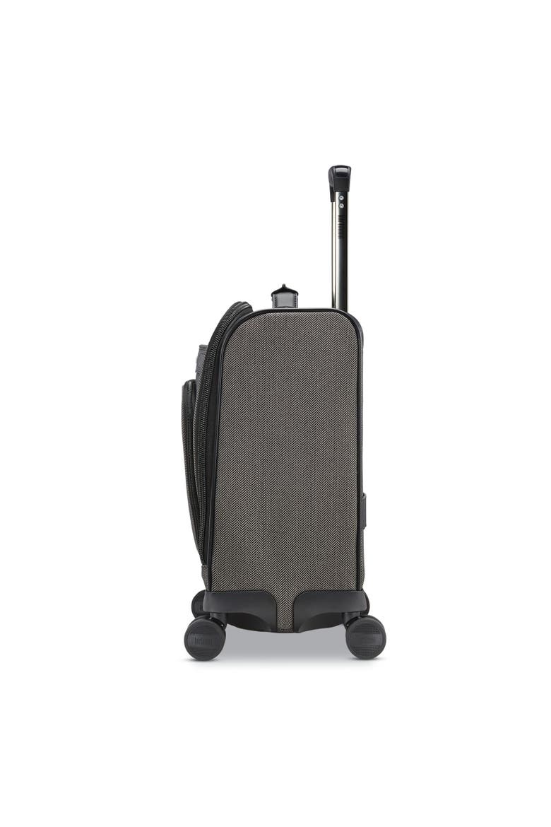 Herringbone Deluxe 16" Underseat Carry On Spinner Luggage, Alternate, color, Black Herringbone