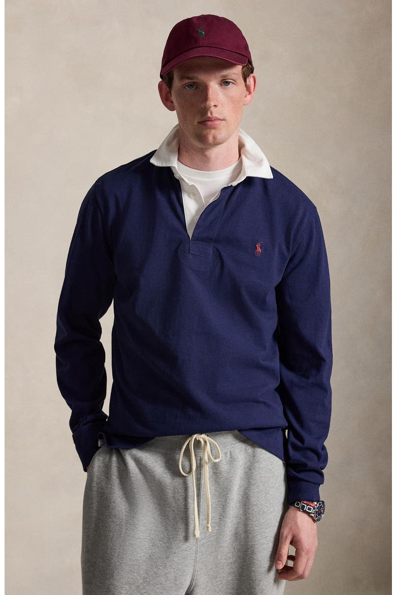 The Iconic Rugby Shirt, Alternate, color, NAVY