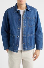 Percival Gove Cotton Denim Chore Coat