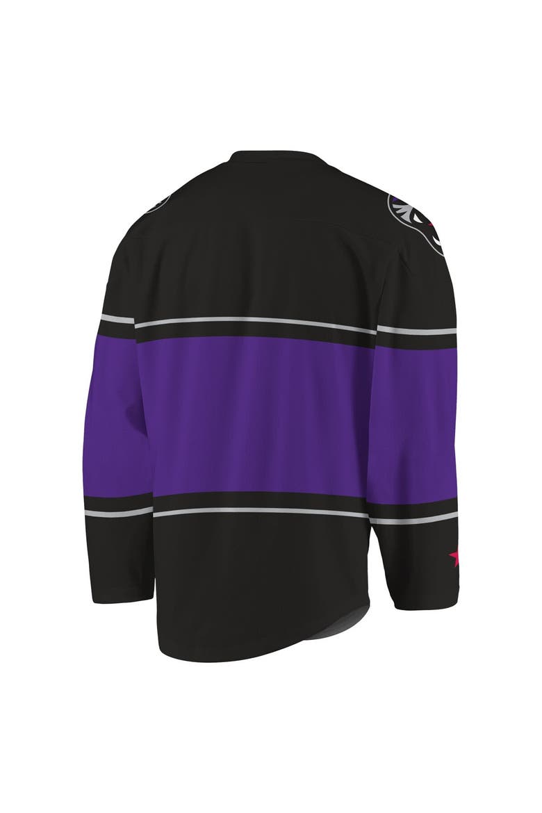 Men's Black/Purple Panther City Lacrosse Club Replica Jersey, Alternate, color, Black