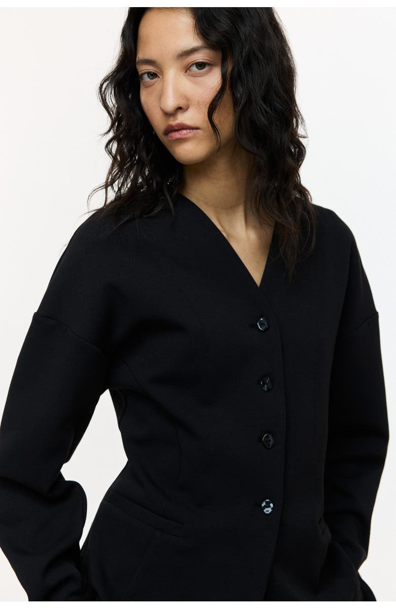 H&M Jersey Blazer, Alternate, color, Black