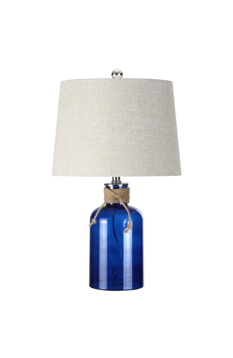 JONATHAN Y Azure Glass Bottle LED Table Lamp, Alternate, color,