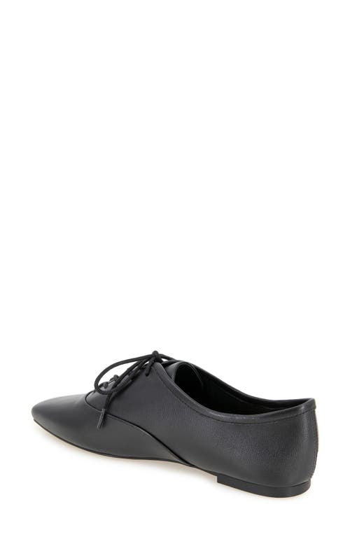 Kenneth Cole Justice Box Toe Lace Up Flat In Black Leather