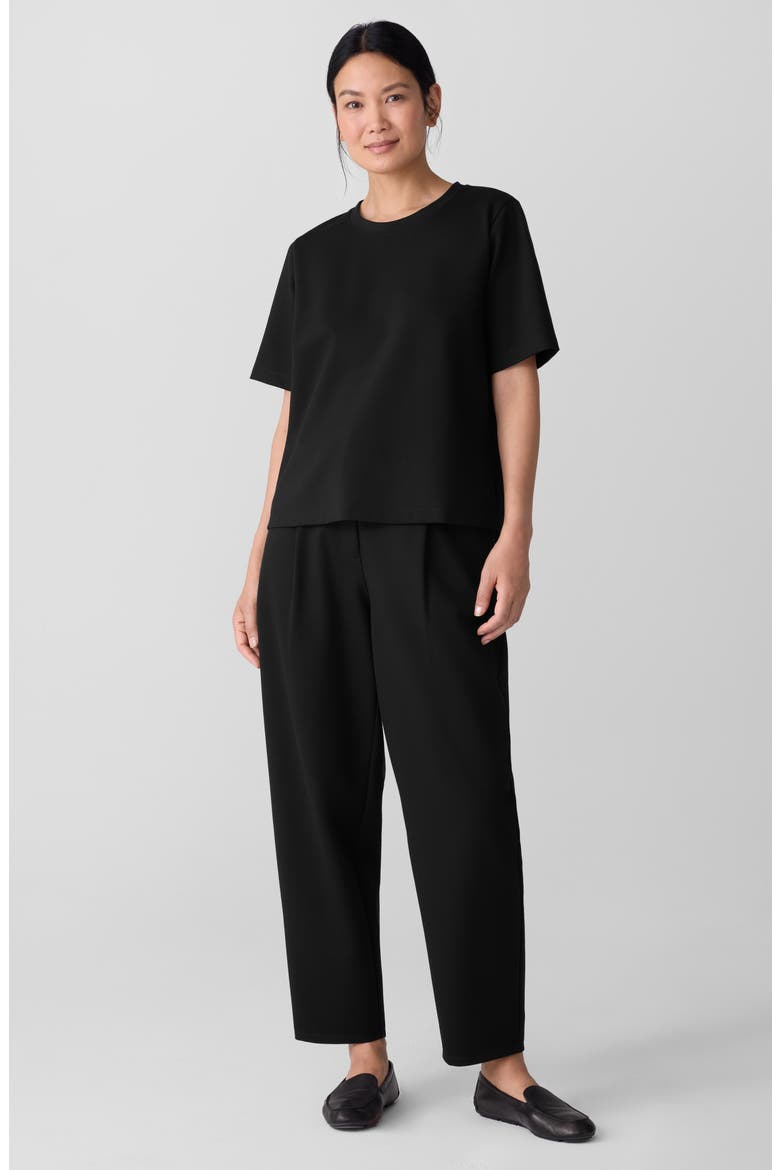 Crewneck Ponte T-Shirt, Alternate, color, BLACK