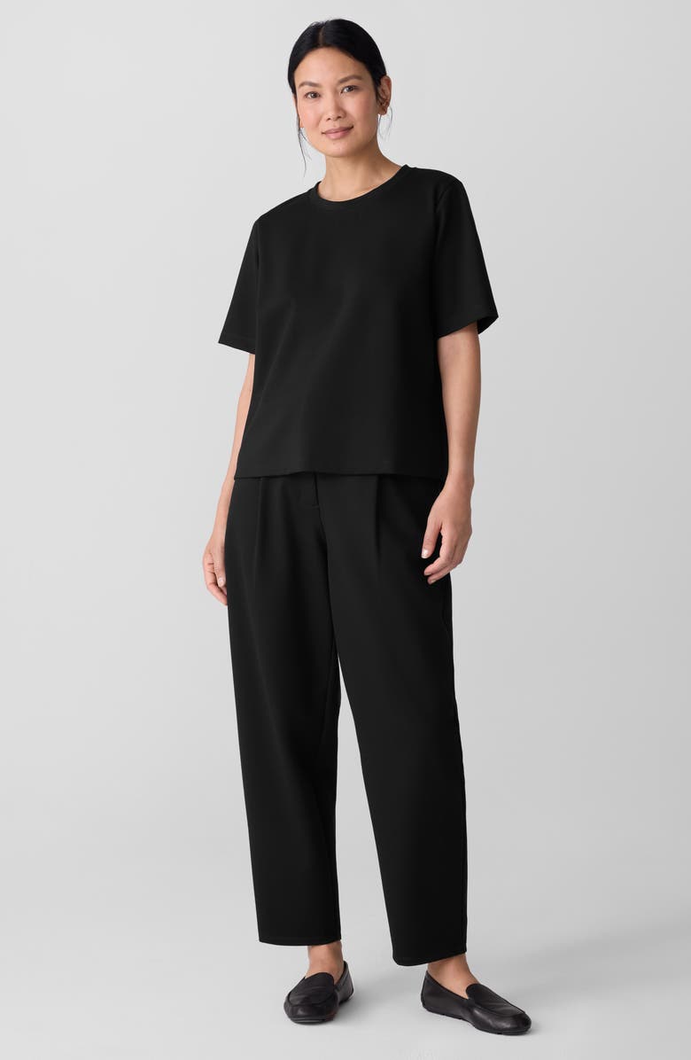 Eileen Fisher Crewneck Ponte T-Shirt, Alternate, color, Black