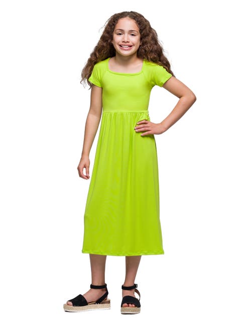 Short Sleeve Pleated Maxi Dress