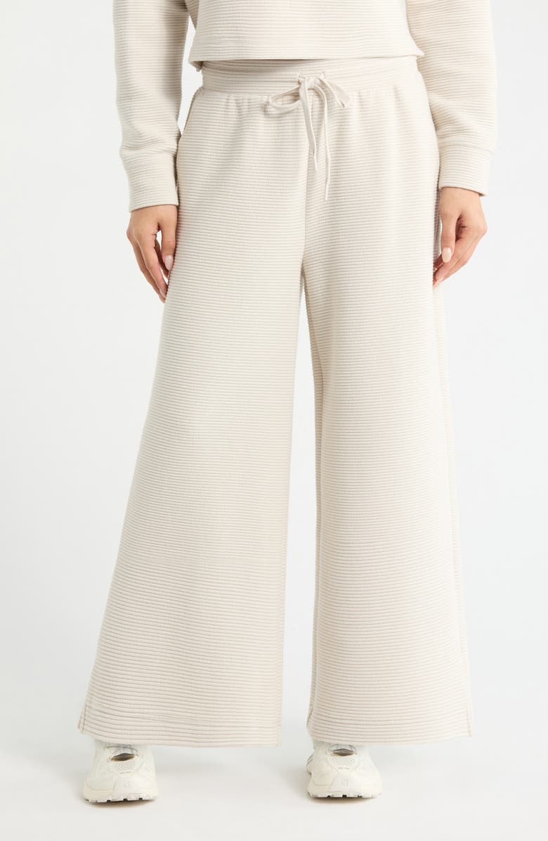 Zella Ottoman Wide Leg Drawstring Pants, Main, color, Grey Moonbeam