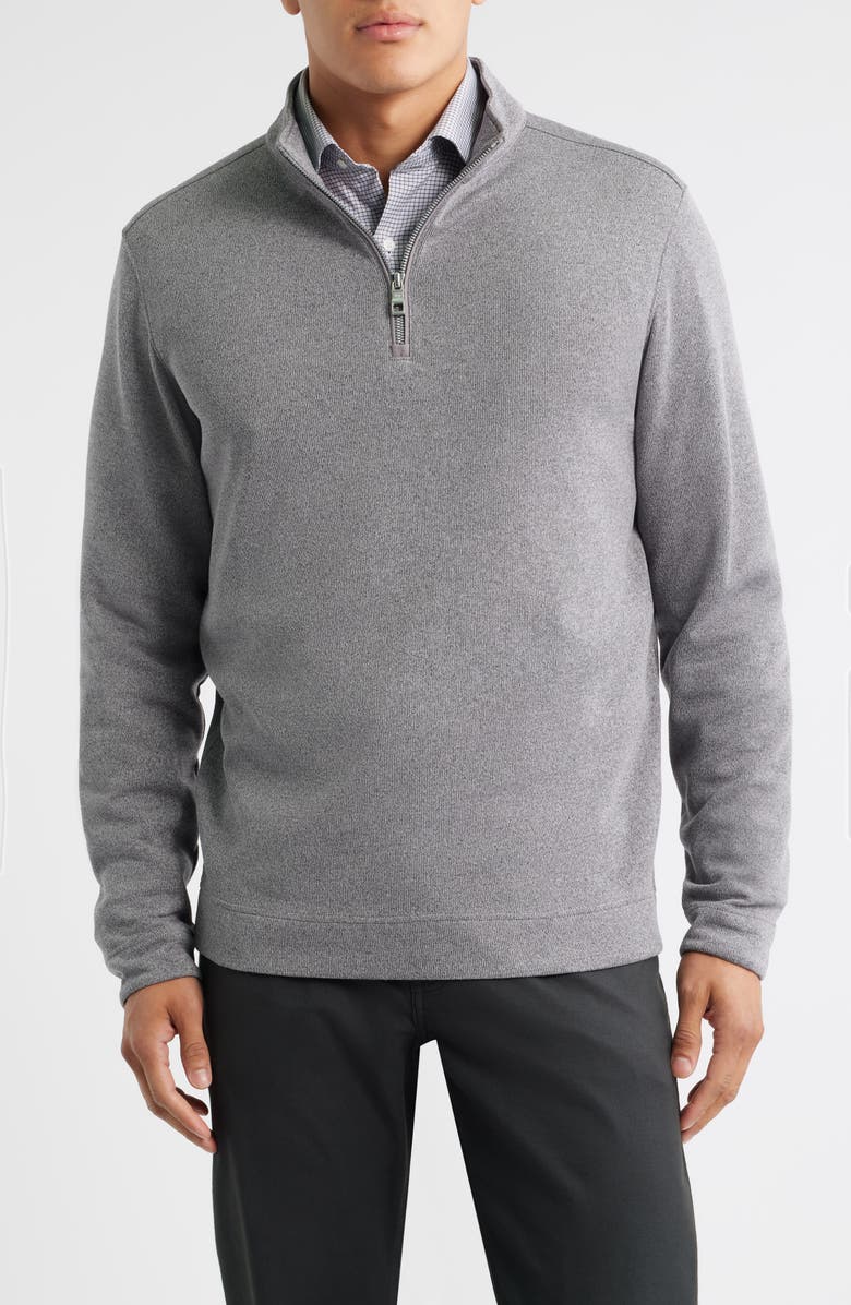 Peter Millar Crown Sweater Fleece Quarter Zip Pullover, Main, color, Oslo Grey