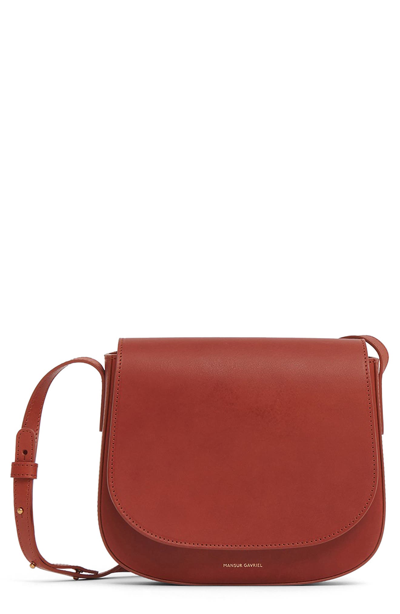 Classic Leather Crossbody Bag, Main, color, BRANDY