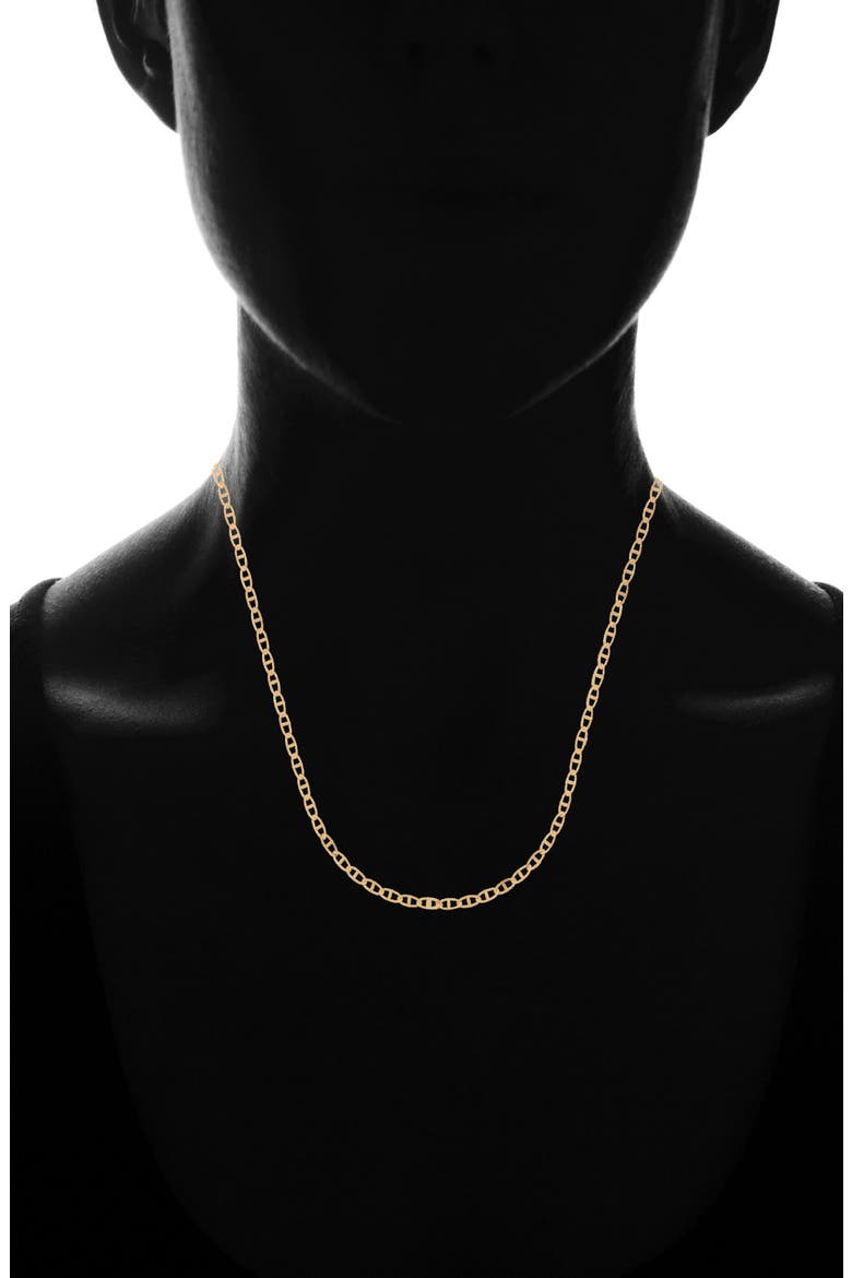 Flat Marina Link Necklace, Alternate, color, GOLD