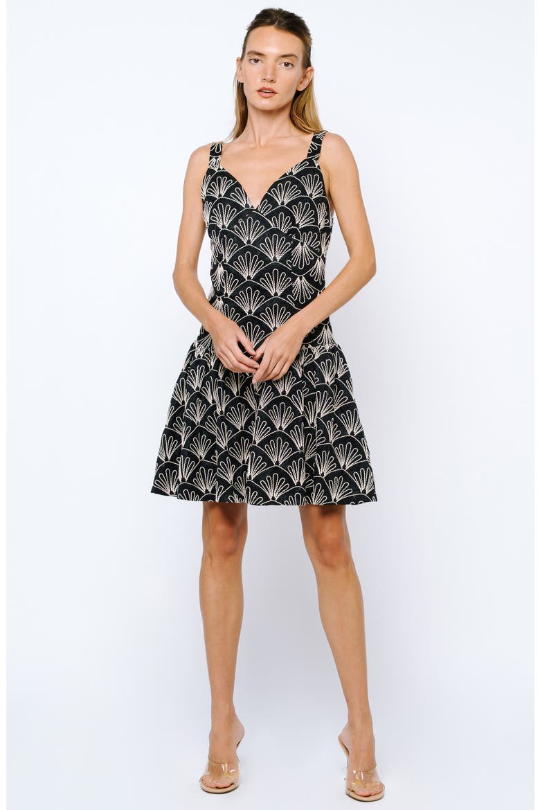 Nova Embroidered Dress, Alternate, color, BLACK